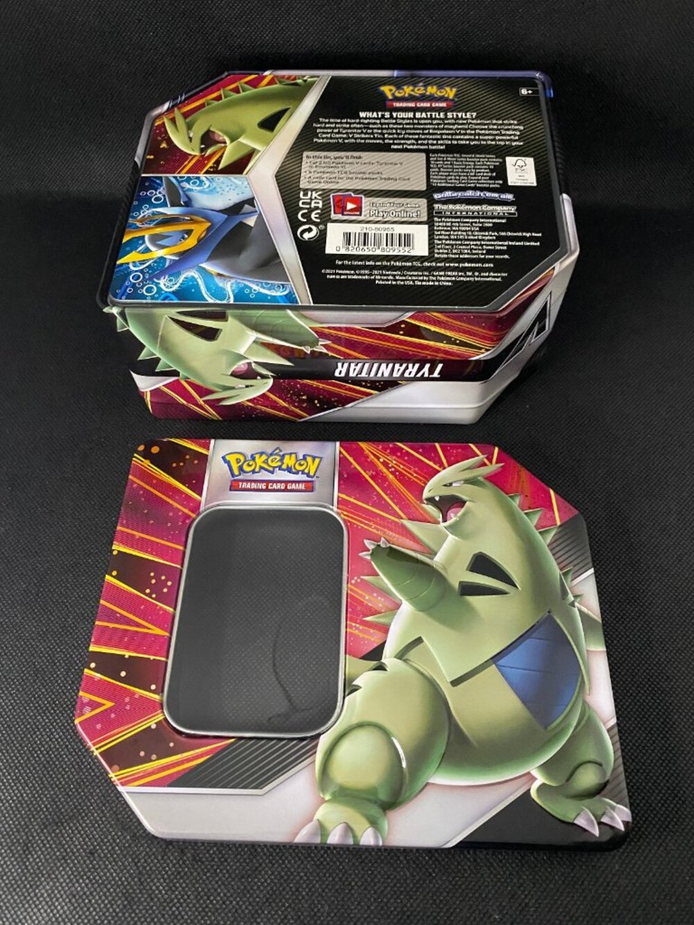 Empty Tyranitar Pokemon V Strikers Tin Storage Container